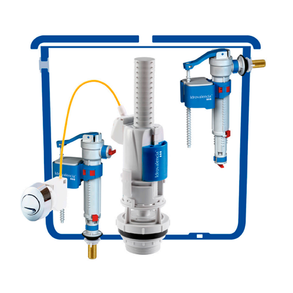 Mecanismo completo de doble pulsador compatible con Roca